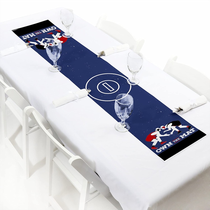 Own the Mat - Wrestling - Petite Birthday Party or Wrestler Party Paper Table Runner - 12 x 60 inches