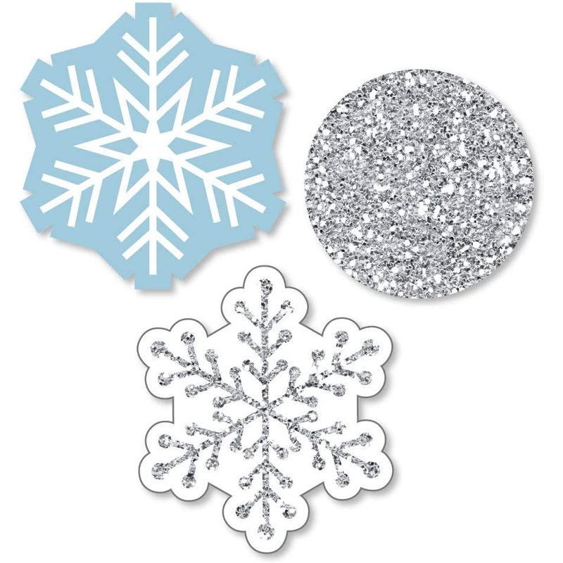 Winter Wonderland - Shaped Snowflake Holiday Party and Winter Wedding Cut-Outs - 24 Count