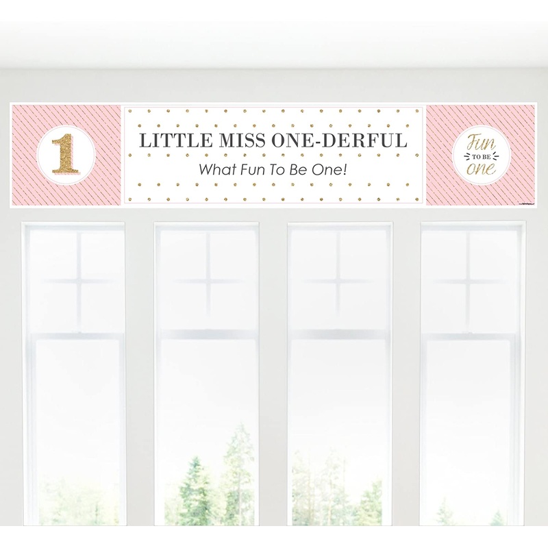 1st Birthday Girl - Fun to be One - First Happy Birthday Decorations Party Banner
