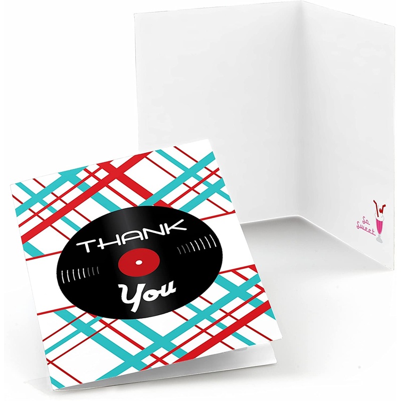 50's Sock Hop - 1950s Rock N Roll Party Thank You Cards (8 count)
