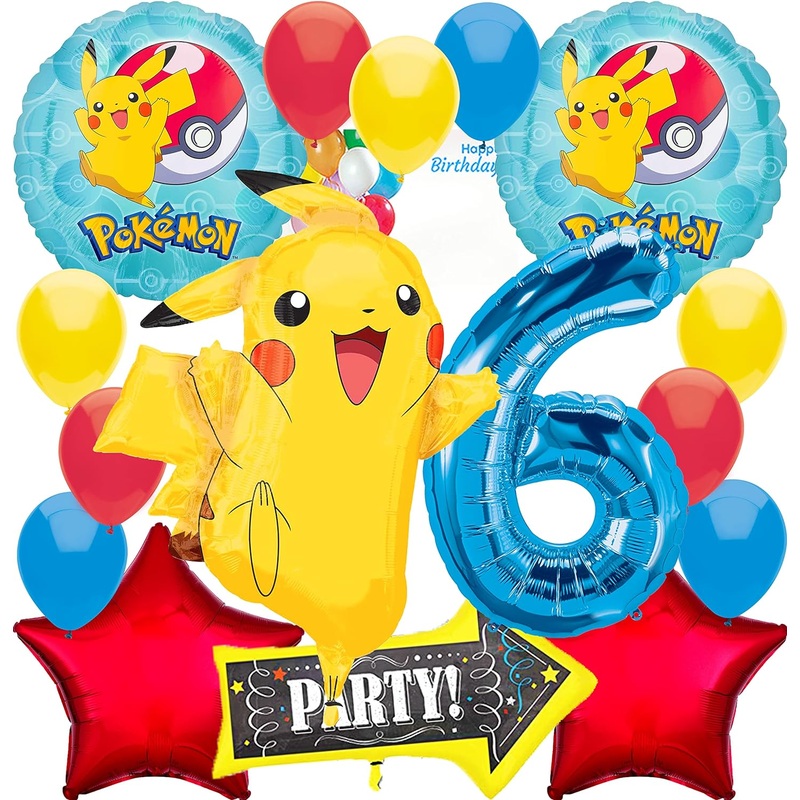 Anagram Pikachu Foil Balloon Bouquet Set - 16 Balloons - With Helium