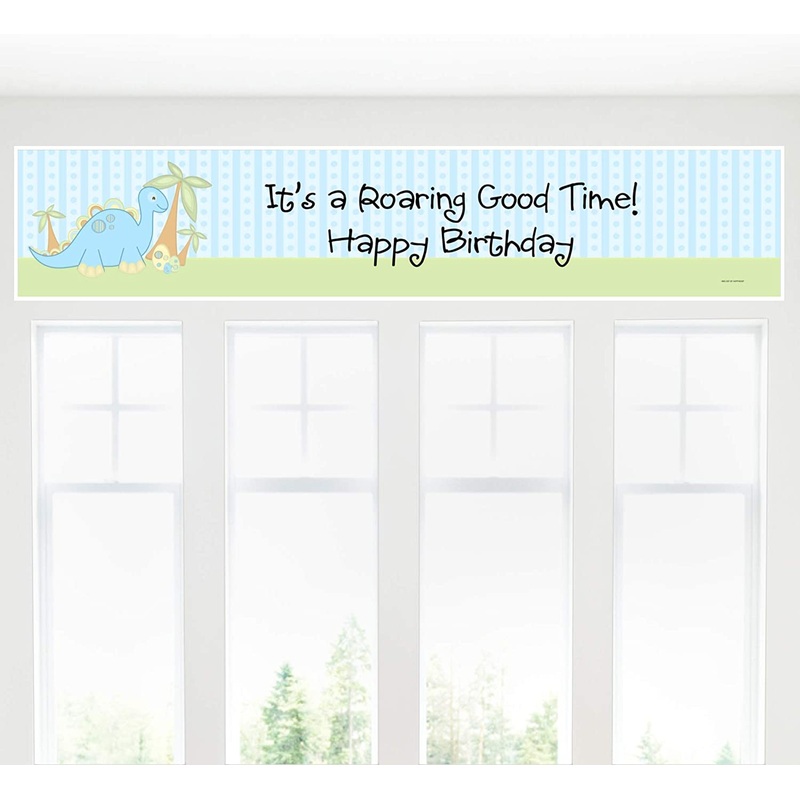 Baby Boy Dinosaur - Happy Birthday Decorations Party Banner