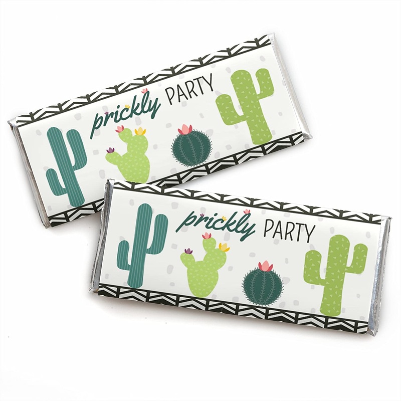 Prickly Cactus Party - Candy Bar Wrapper Fiesta Party Favors - Set of 24