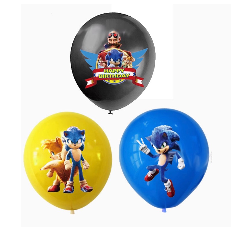 Sonic Balloons - 15 Pcs - With helium & Weight