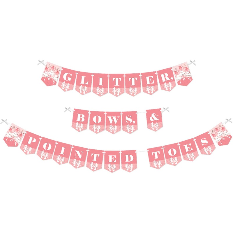 Tutu Cute Ballerina - Ballet Birthday Party or Baby Shower Bunting Banner - Party Decorations - Glitter, Bows, and Pointed Toes