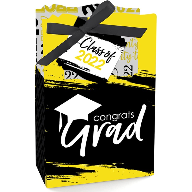 Yellow Grad - Best is Yet to Come - Yellow 2022 Graduation Party Favor Boxes - Set of 12