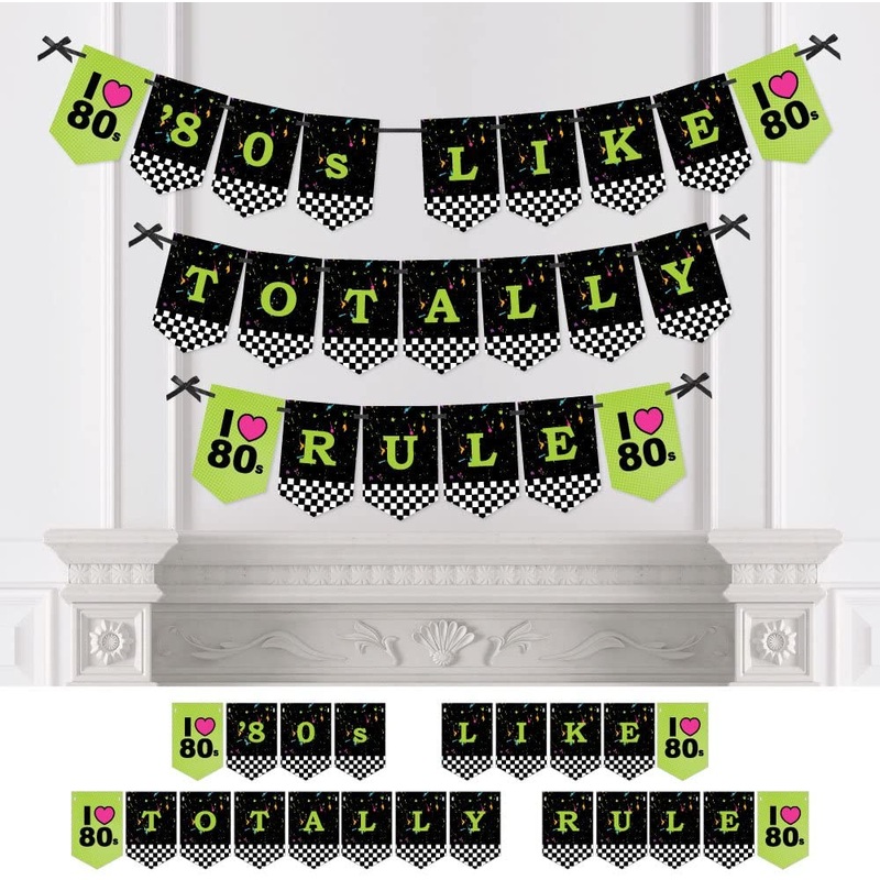 80's Retro - Totally 1980s Party Bunting Banner - Party Decorations - '80s Like Totally Rule