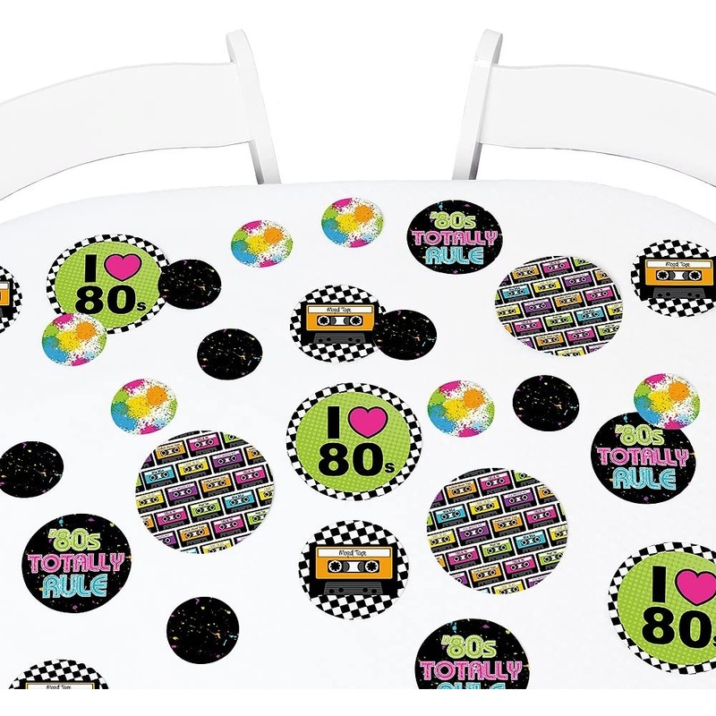 80's Retro - Totally 1980s Party Giant Circle Confetti - Party Decorations - Large Confetti 27 Count