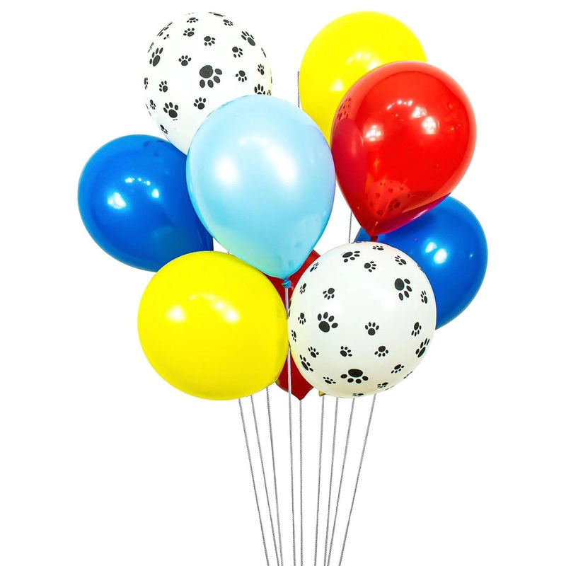 Red Blue Yellow Balloon Bouquet - 10 Balloons - With Helium
