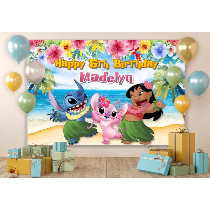 STITCH POSTER BACKDROP - CUSTOM NAME AND AGE - 60X40 INCH