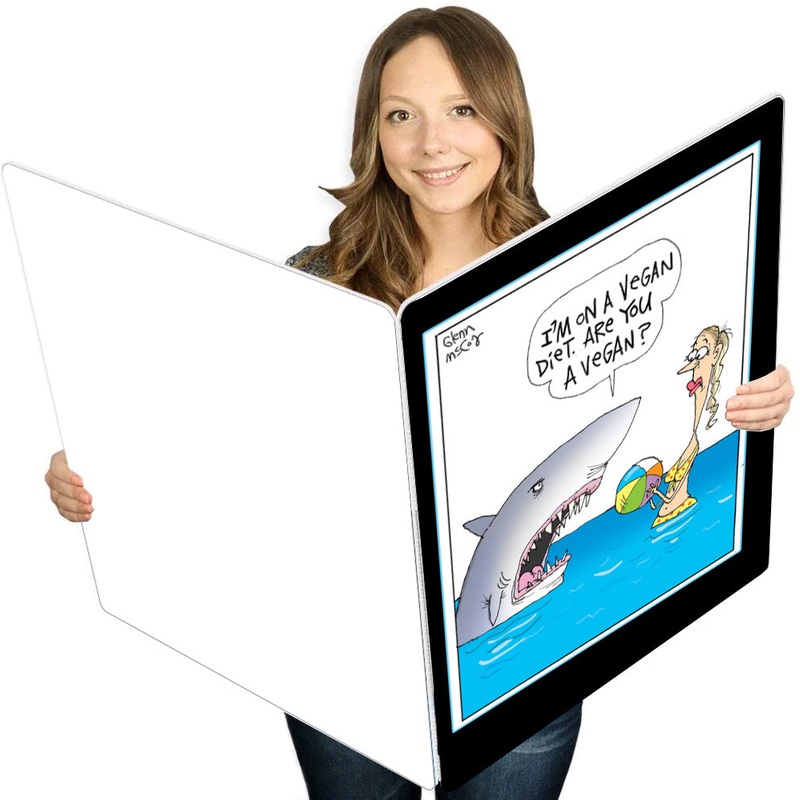 Vegan Shark Giant Greeting Card - 16.5 x 22 inches