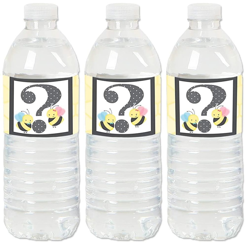What Will It Bee - Gender Reveal Water Bottle Sticker Labels - Set of 20