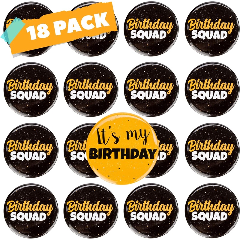 18pcs Birthday Pinback Button 3 Inch