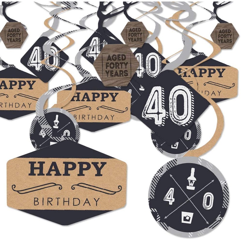 40th Milestone Birthday Party Hanging Decor - Party Decoration Swirls - Set of 40