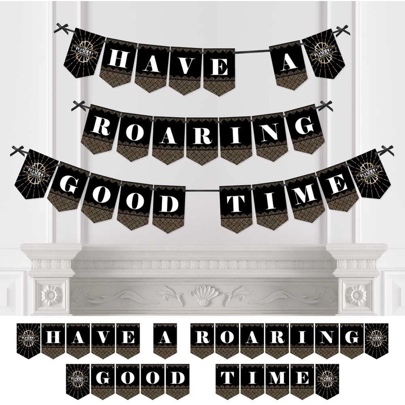 Roaring 20's - 1920s Art Deco Jazz Party Bunting Banner - Have A Roaring Good Time