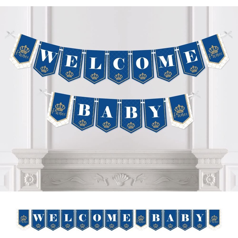 Royal Prince Charming - Party Bunting Banner - Baby Shower Decorations - Welcome Baby