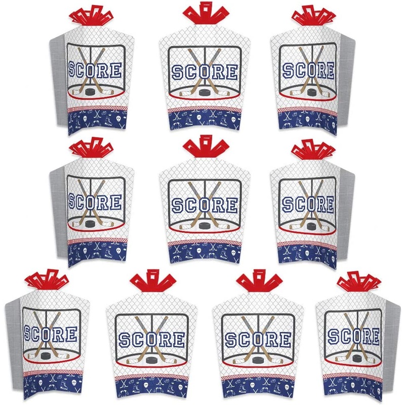 Shoots and Scores - Hockey - Table Decorations - Baby Shower or Birthday Party Fold and Flare Centerpieces - 10 Count