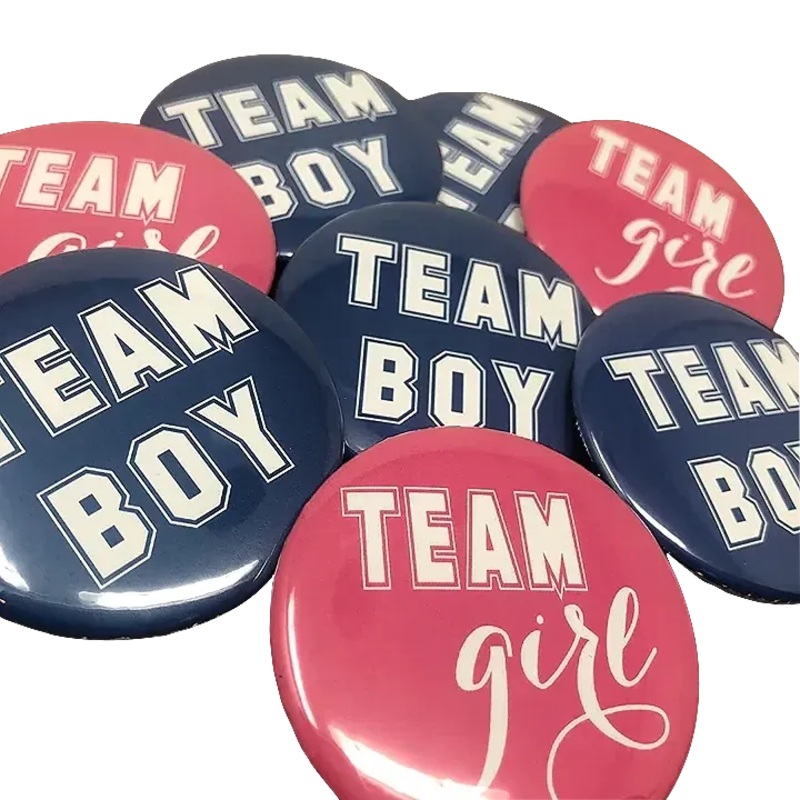 Team Boy, Team Girl Pins 3 Inch