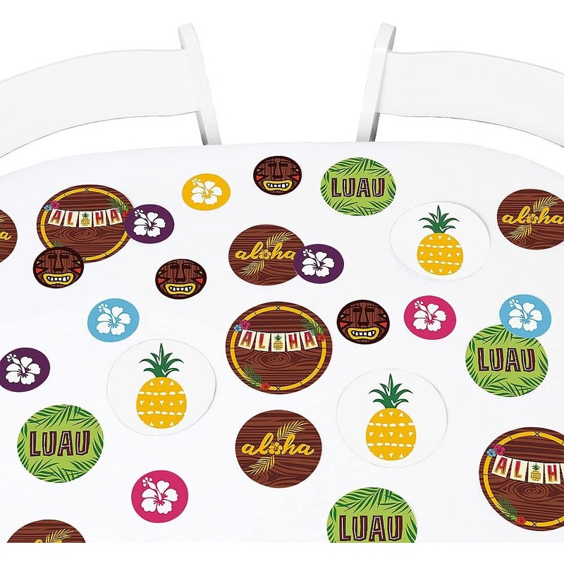Tiki Luau - Tropical Hawaiian Summer Party Giant Circle Confetti - Party Decorations - Large Confetti 27 Count