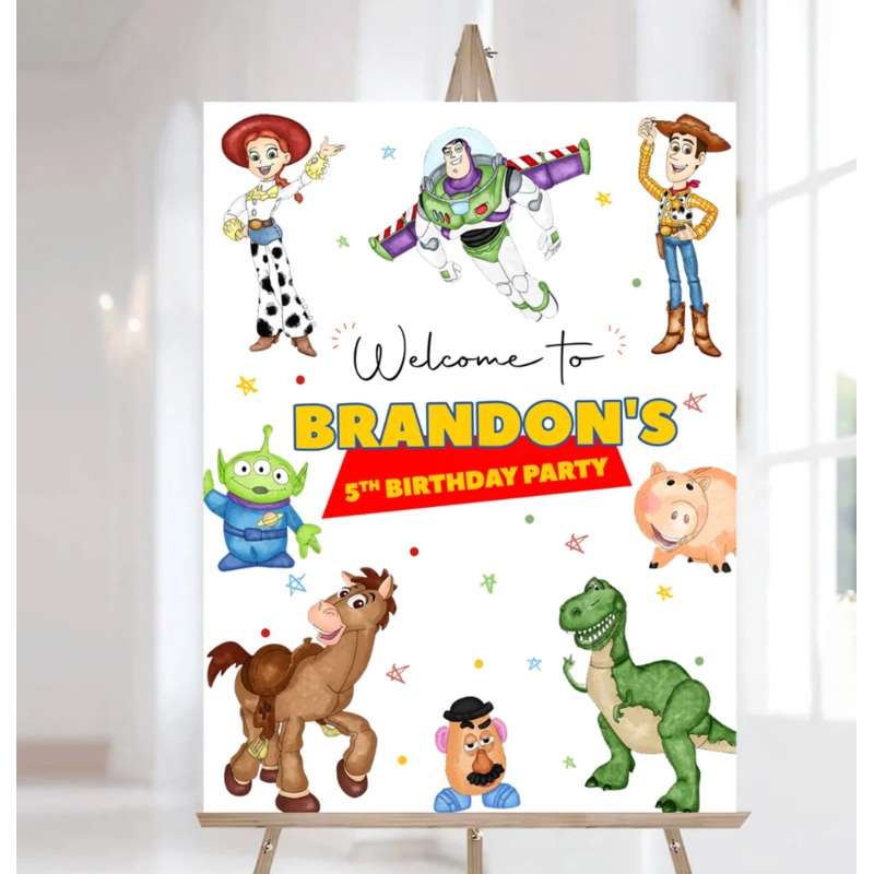 Toy Story  - Welcome Sign - Foamboard 3x2 feet - Custom Name & Age