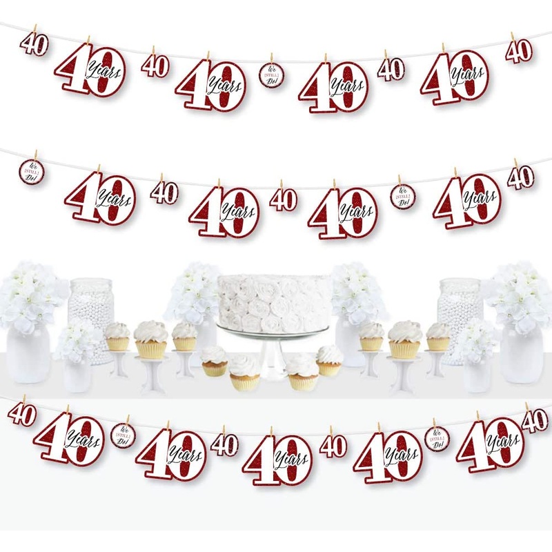 We Still Do - 40th Wedding Anniversary - Anniversary Party DIY Decorations - Clothespin Garland Banner - 44 Pieces