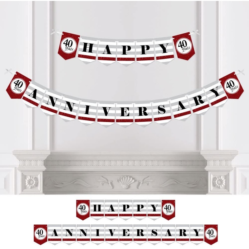 We Still Do - 40th Wedding Anniversary Party Bunting Banner - Ruby Party Decorations - Happy Anniversary