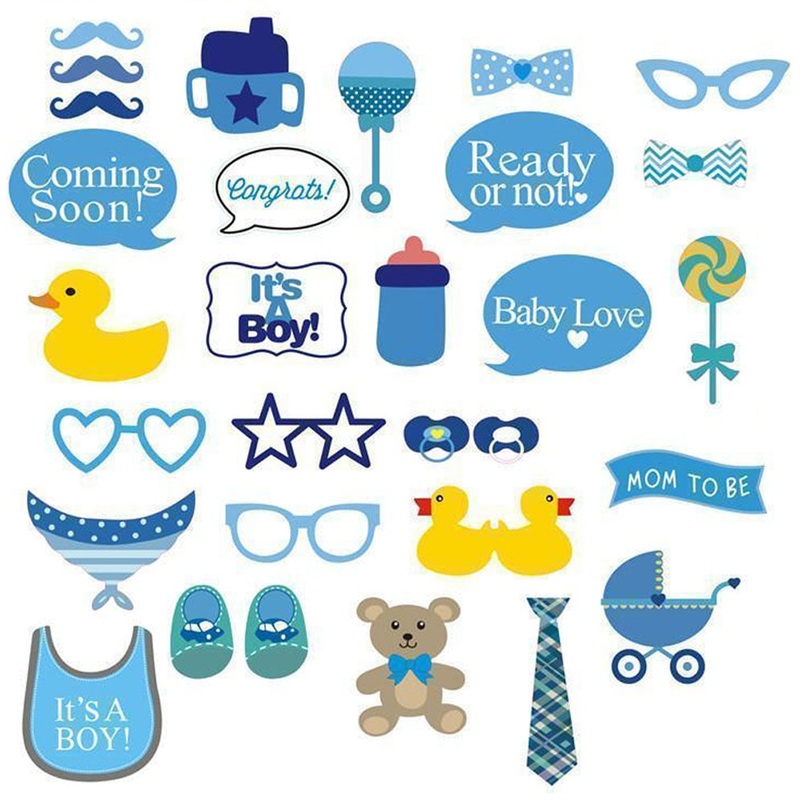 30 pcs/set It's A Boy Photo Booth Props