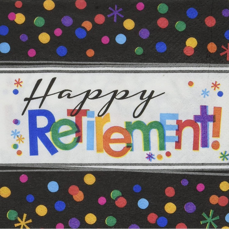 AMSCAN "Happy Retirement" Beverage Party Napkins, 24 Ct.