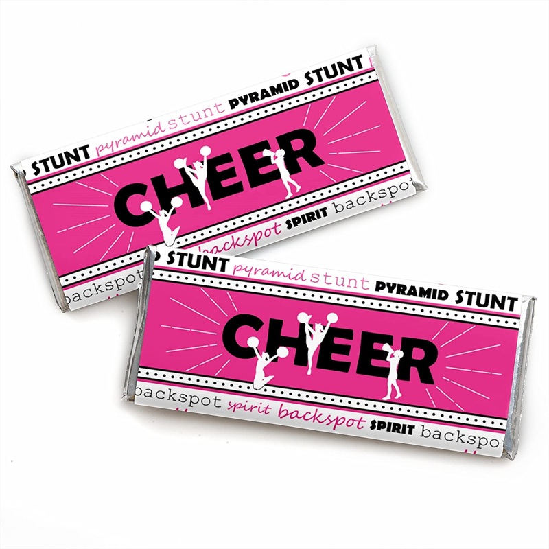 We've Got Spirit - Cheerleading - Candy Bar Wrapper Birthday Party or Cheerleader Party Favors - Set of 24