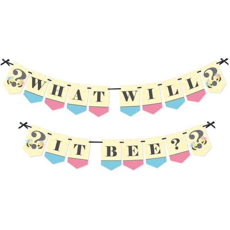 What Will It Bee - Gender Reveal Bunting Banner - Party Decorations - What Will It Bee