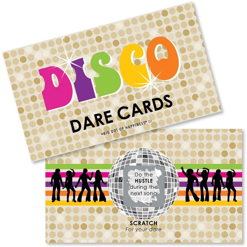 70's Disco - 1970's Disco Fever Party Game Scratch Off Dare Cards - 22 Count