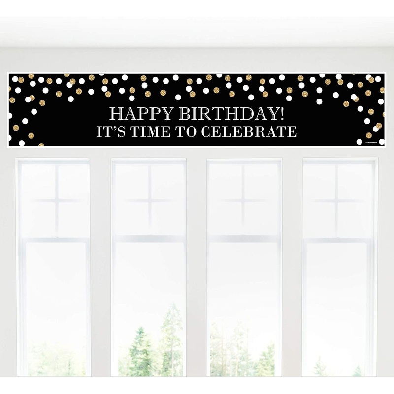 Adult Happy Birthday - Gold - Happy Birthday Decorations Party Banner