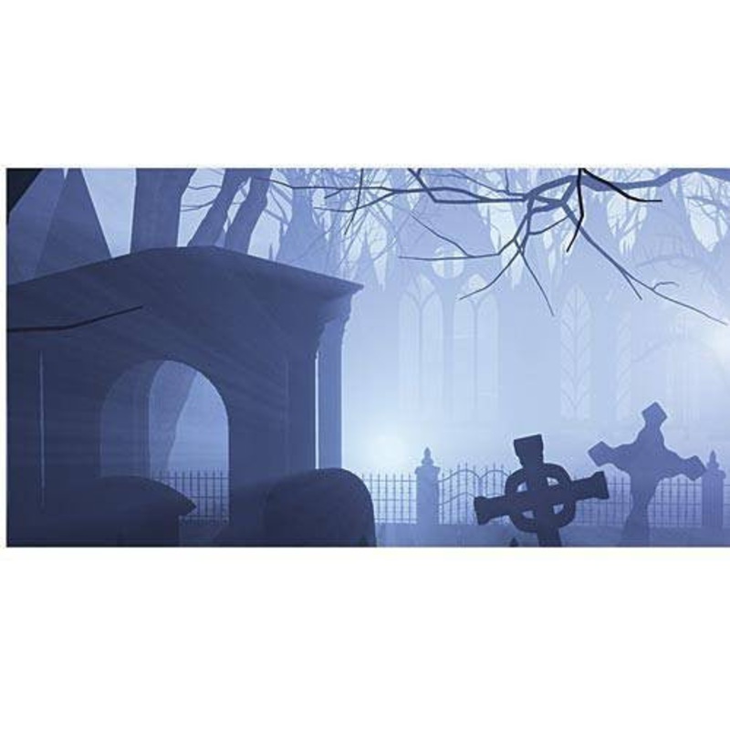 Cemetery Gates Background Illustration