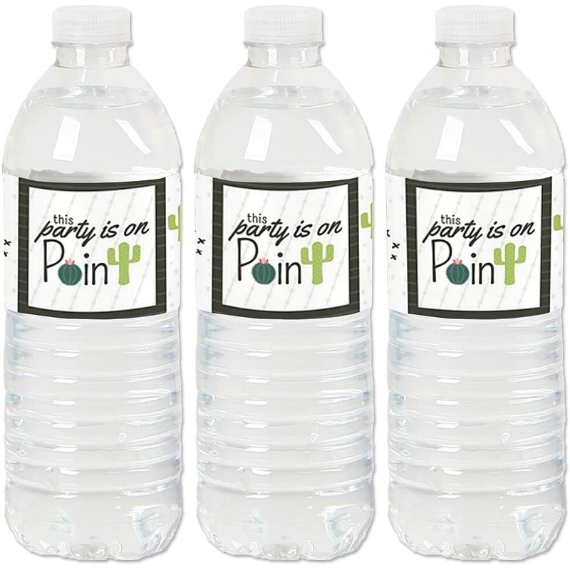 Prickly Cactus Party - Fiesta Party Water Bottle Sticker Labels - Set of 20