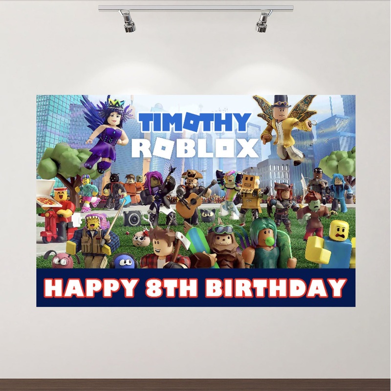 ROBLOX - Photo Paper Backdrop - Custom Name & Age - 60x40 Inch