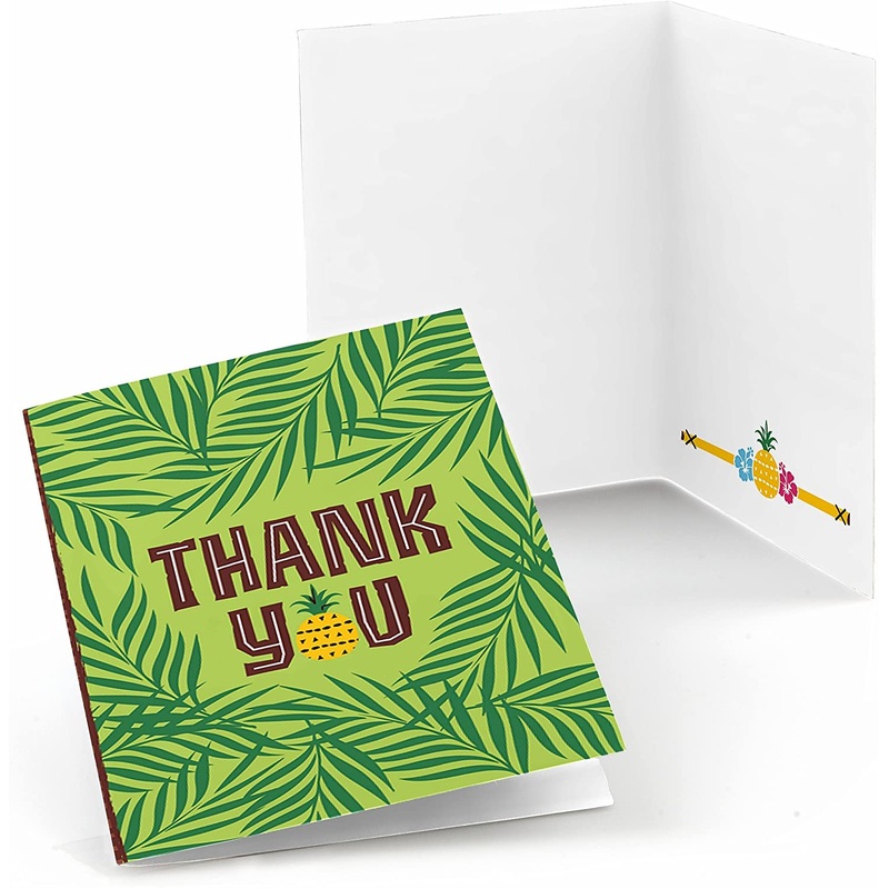 Tiki Luau - Tropical Hawaiian Summer Party Thank You Cards (8 count)