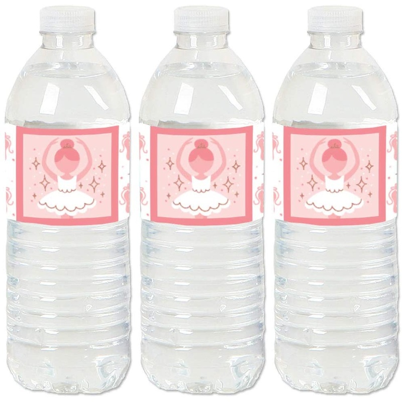 Tutu Cute Ballerina - Ballet Birthday Party or Baby Shower Water Bottle Sticker Labels - Set of 20
