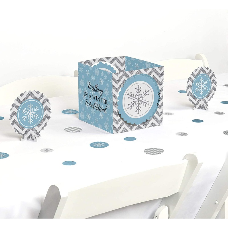 Winter Wonderland - Snowflake Holiday Party and Winter Wedding Centerpiece and Table Decoration Kit