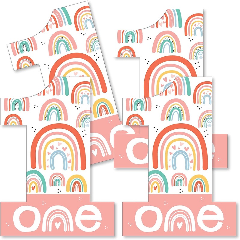 1st Birthday Hello Rainbow - One Shaped Decorations DIY Boho First Birthday Party Essentials - Set of 20