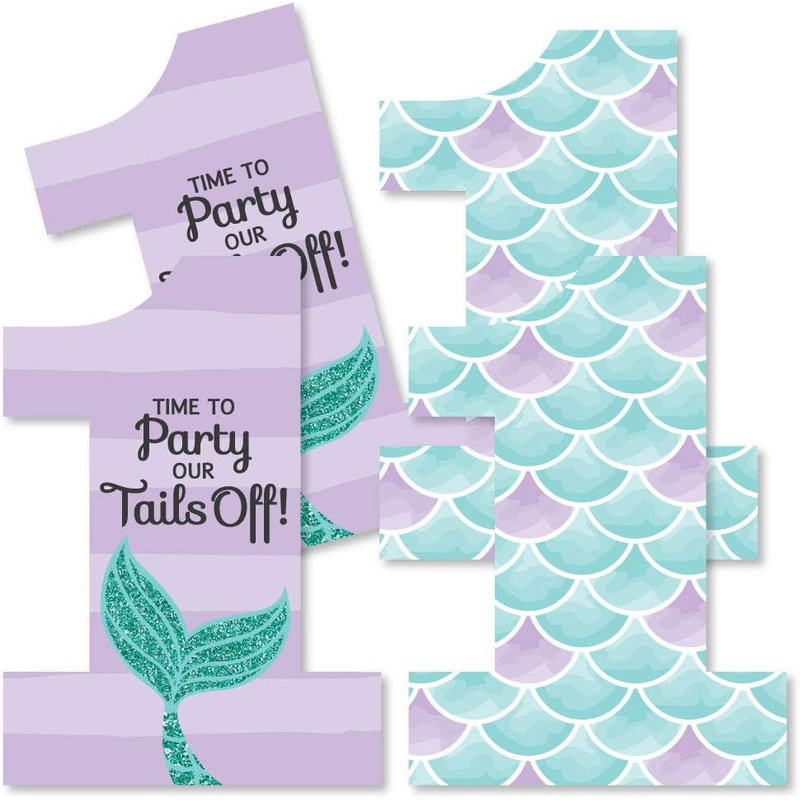 1st Birthday Let's Be Mermaids - One Shaped Decorations DIY First Birthday Party Essentials - Set of 20