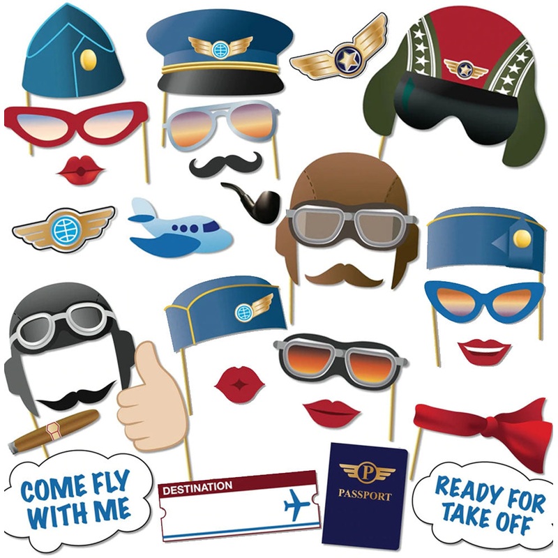 Airplane Party Photo Booth Props
