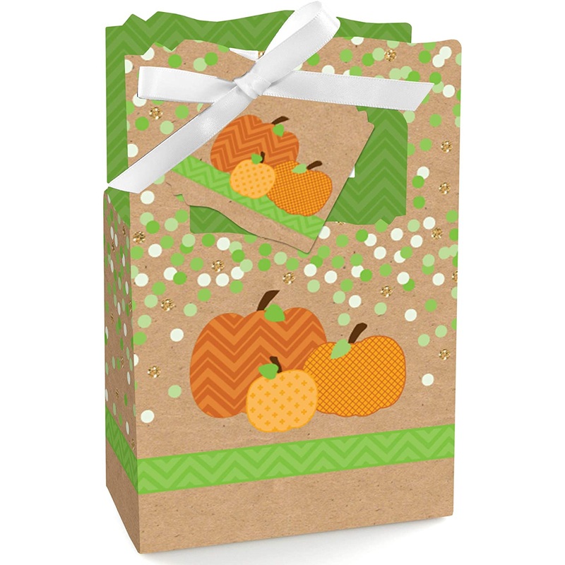 Pumpkin Patch - Fall, Halloween or Thanksgiving Party Favor Boxes - Set of 12