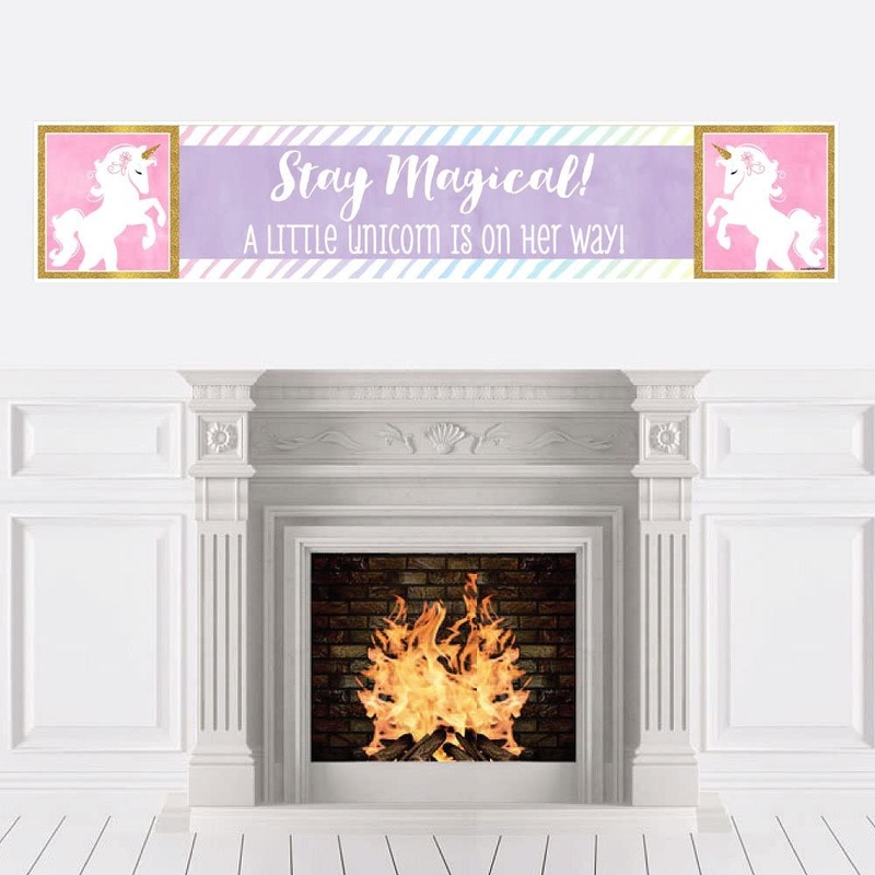 Rainbow Unicorn - Magical Unicorn Baby Shower Decorations Party Banner