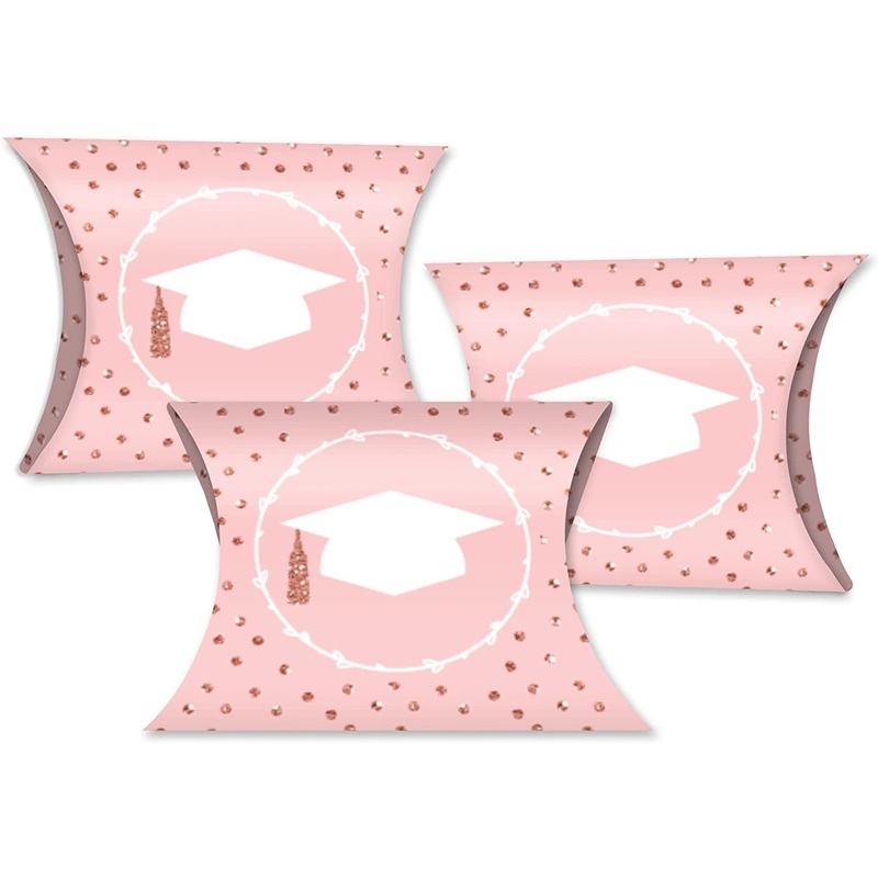 Rose Gold Grad - Favor Gift Boxes - Graduation Party Petite Pillow Boxes - Set of 20