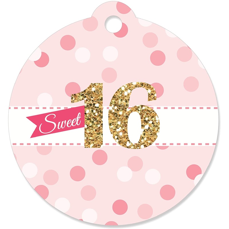 Sweet 16-16th Birthday Party Favor Gift Tags (Set of 20)