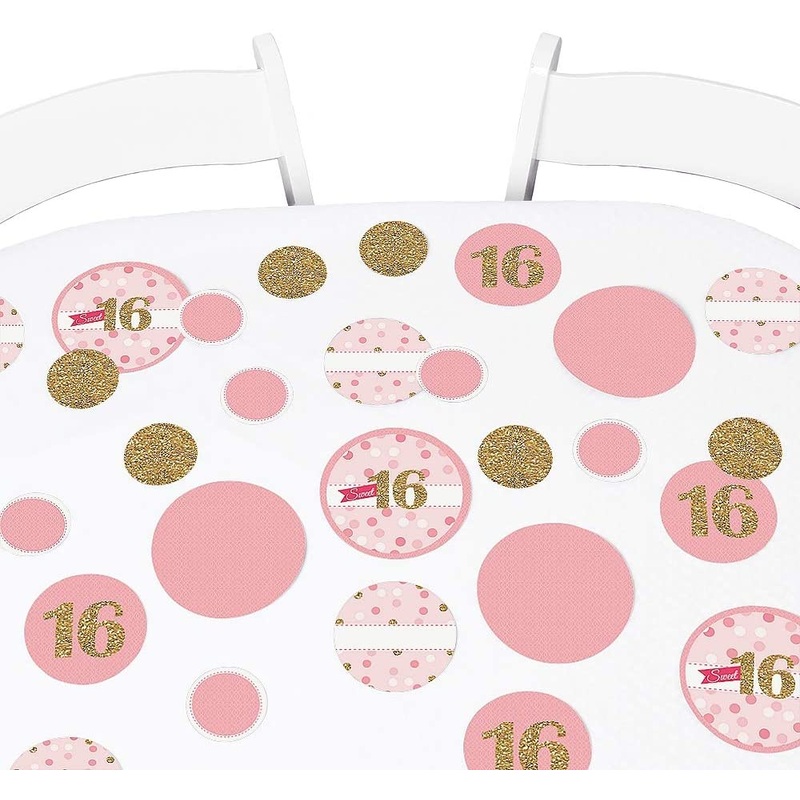 Sweet 16 - Birthday Party Giant Circle Confetti - Party Decorations - Large Confetti 27 Count