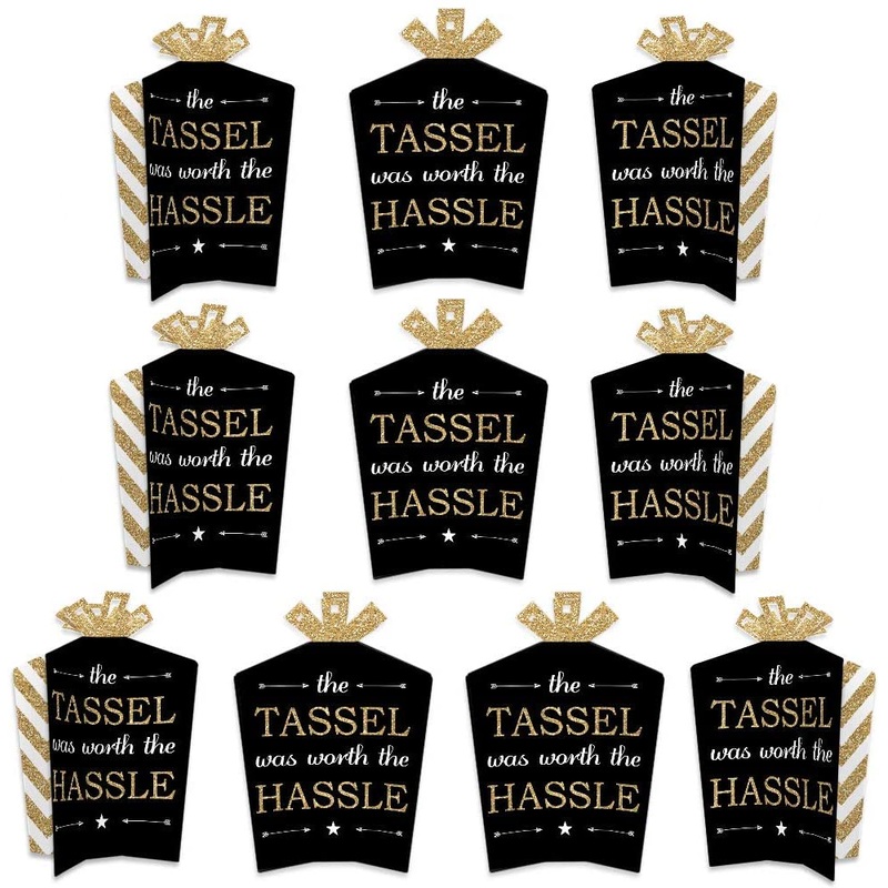 Tassel Worth The Hassle - Table Decorations - Graduation Party Fold and Flare Centerpieces - 10 Count