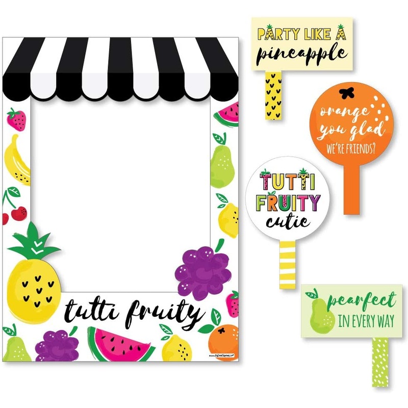 Tutti Fruity - Birthday Party or Baby Shower Frutti Summer Selfie Photo Booth Picture Frame & Props