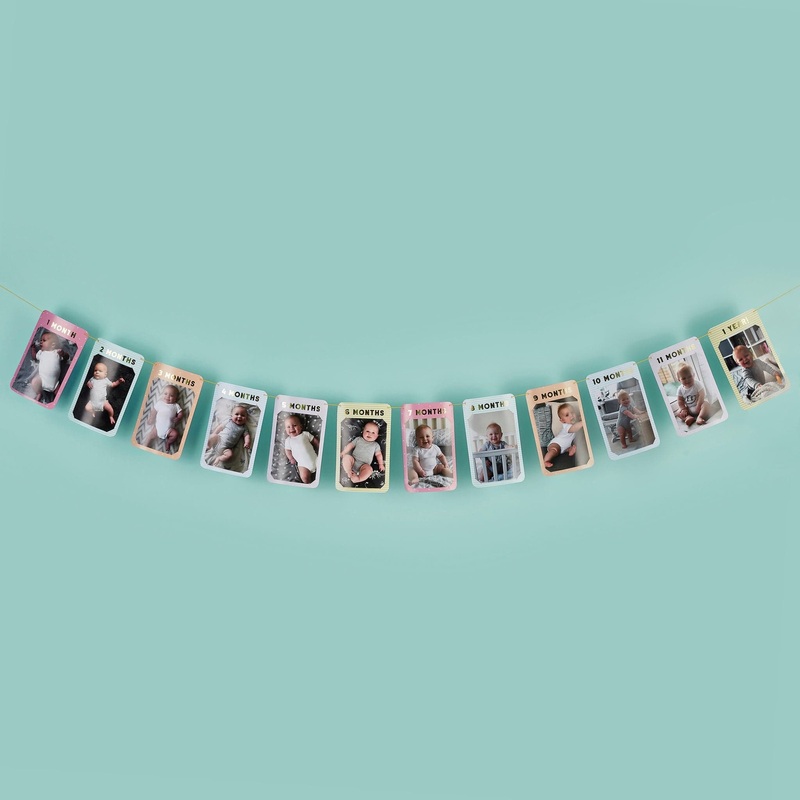 1st Birthday Milestone Photo Bunting