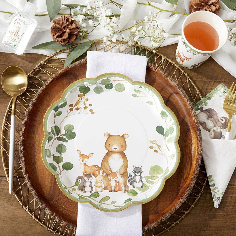 Baby Woodland Animal Large Party Plates x 16